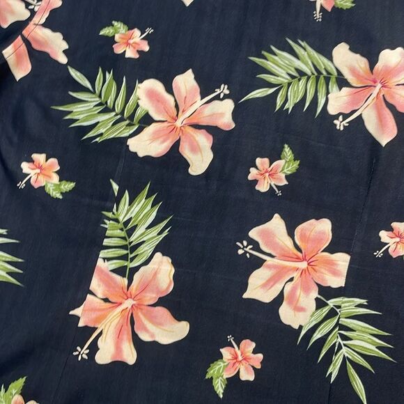 Pineapple Moon Womens Silk Vibrant Tropical Print Button Down Blouse Sz XL - Picture 5 of 6